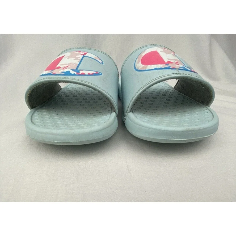 Champion Slides Size 2 Super Slide Camo Little Kids Girls‎ Blue Pink Sports Swim